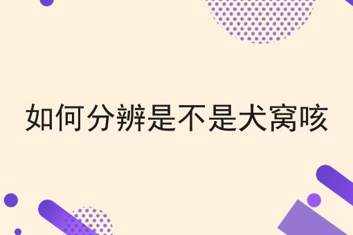 如何分辨是不是犬窝咳