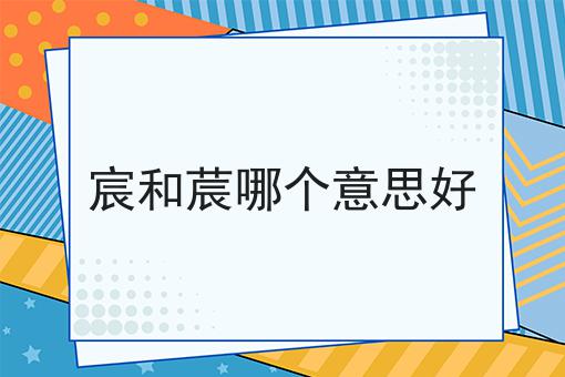 宸和莀哪个意思好