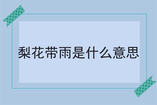 梨花带雨是什么意思