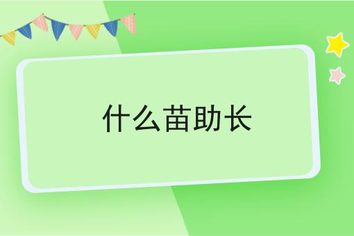 什么苗助长