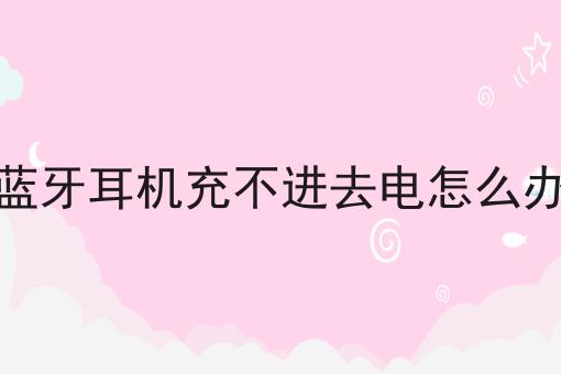 蓝牙耳机充不进去电怎么办