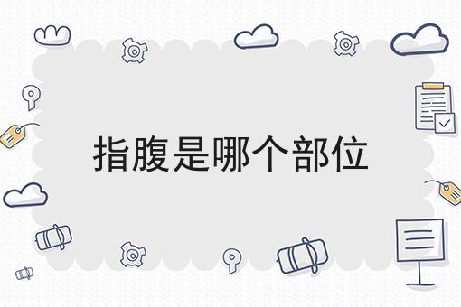 指腹是哪个部位