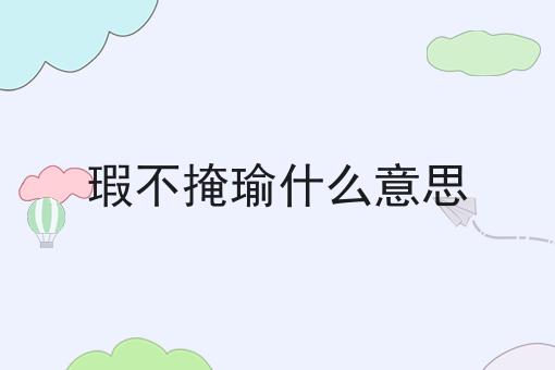 瑕不掩瑜什么意思