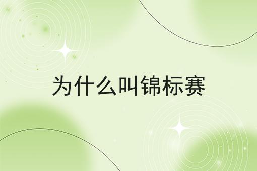 为什么叫锦标赛