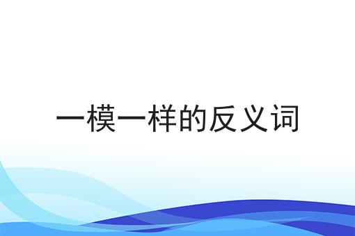 一模一样的反义词