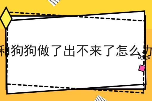 和狗狗做了出不来了怎么办