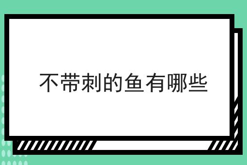 不带刺的鱼有哪些
