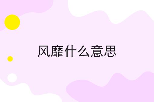 风靡什么意思