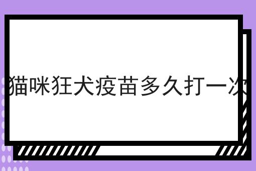 猫咪狂犬疫苗多久打一次