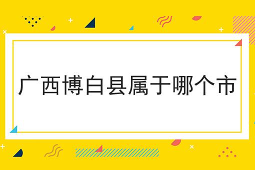 广西博白县属于哪个市