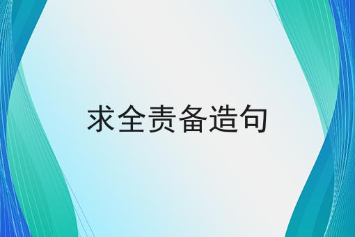求全责备造句