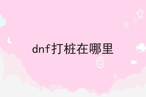 dnf打桩在哪里