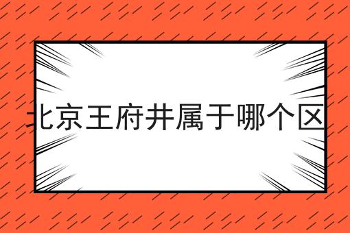 北京王府井属于哪个区