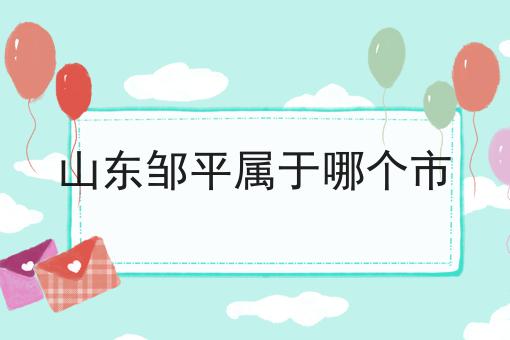 山东邹平属于哪个市