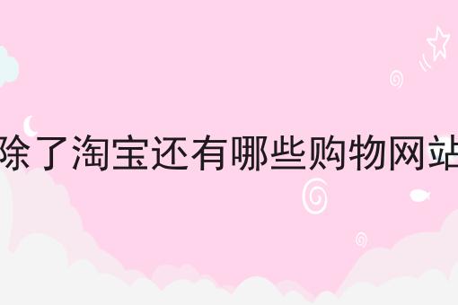 除了淘宝还有哪些购物网站