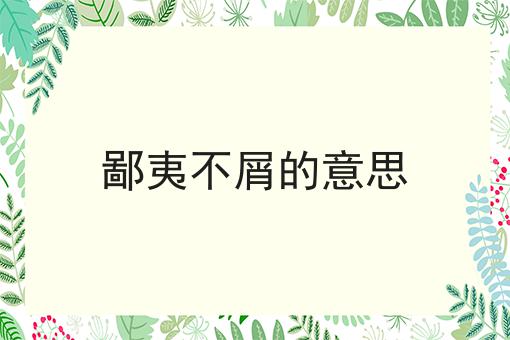 鄙夷不屑的意思