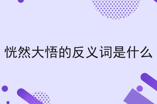 恍然大悟的反义词是什么