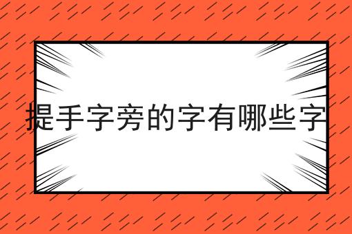 提手字旁的字有哪些字