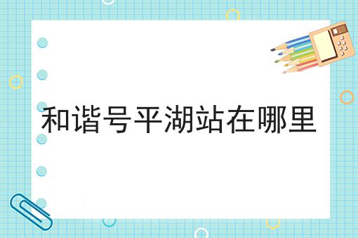 和谐号平湖站在哪里