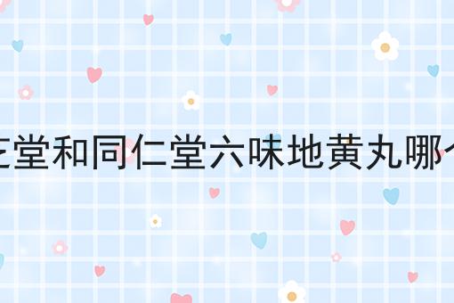 九芝堂和同仁堂六味地黄丸哪个好