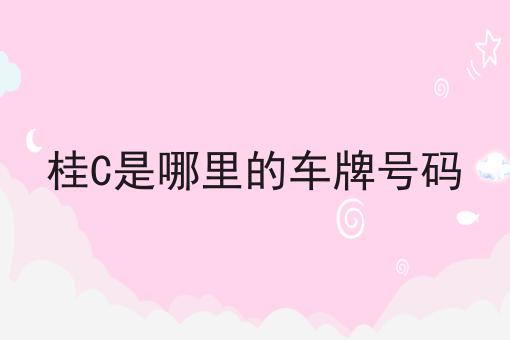 桂C是哪里的车牌号码