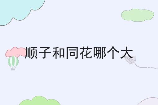 顺子和同花哪个大