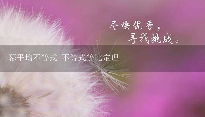 幂平均不等式 不等式等比定理-17攻略