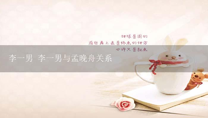 李一男 李一男与孟晚舟关系-17攻略