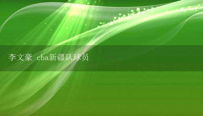 李文豪 cba新疆队球员-17攻略