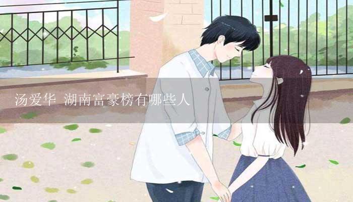 汤爱华 湖南富豪榜有哪些人-17攻略