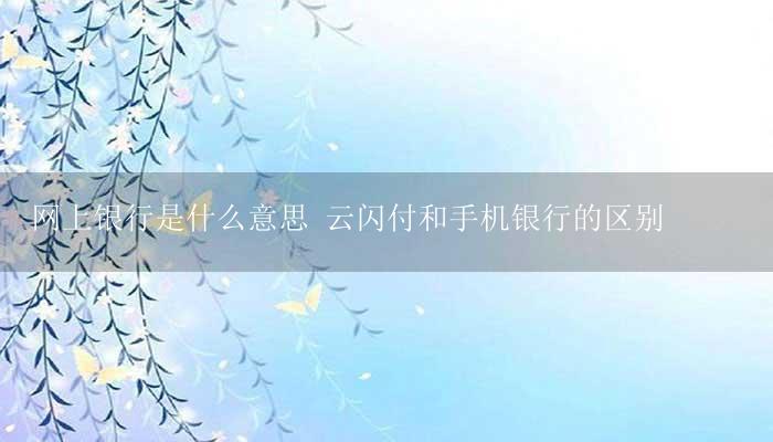 网上银行是什么意思 云闪付和手机银行的区别-17攻略