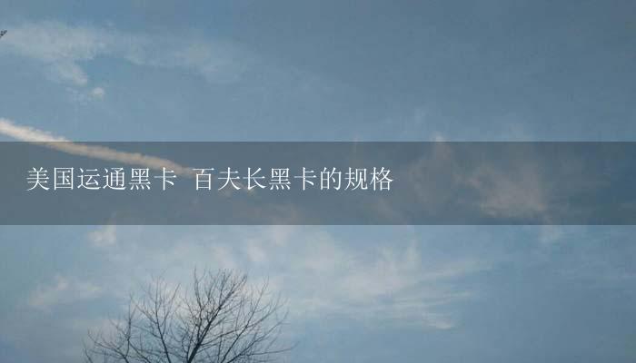 美国运通黑卡 百夫长黑卡的规格-17攻略