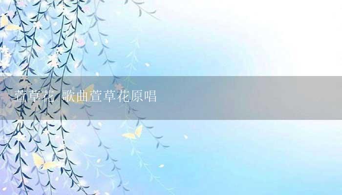 萱草花 歌曲萱草花原唱-17攻略